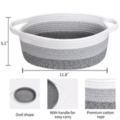 ABenkle rope woven storage bin with natural texture for living spaces