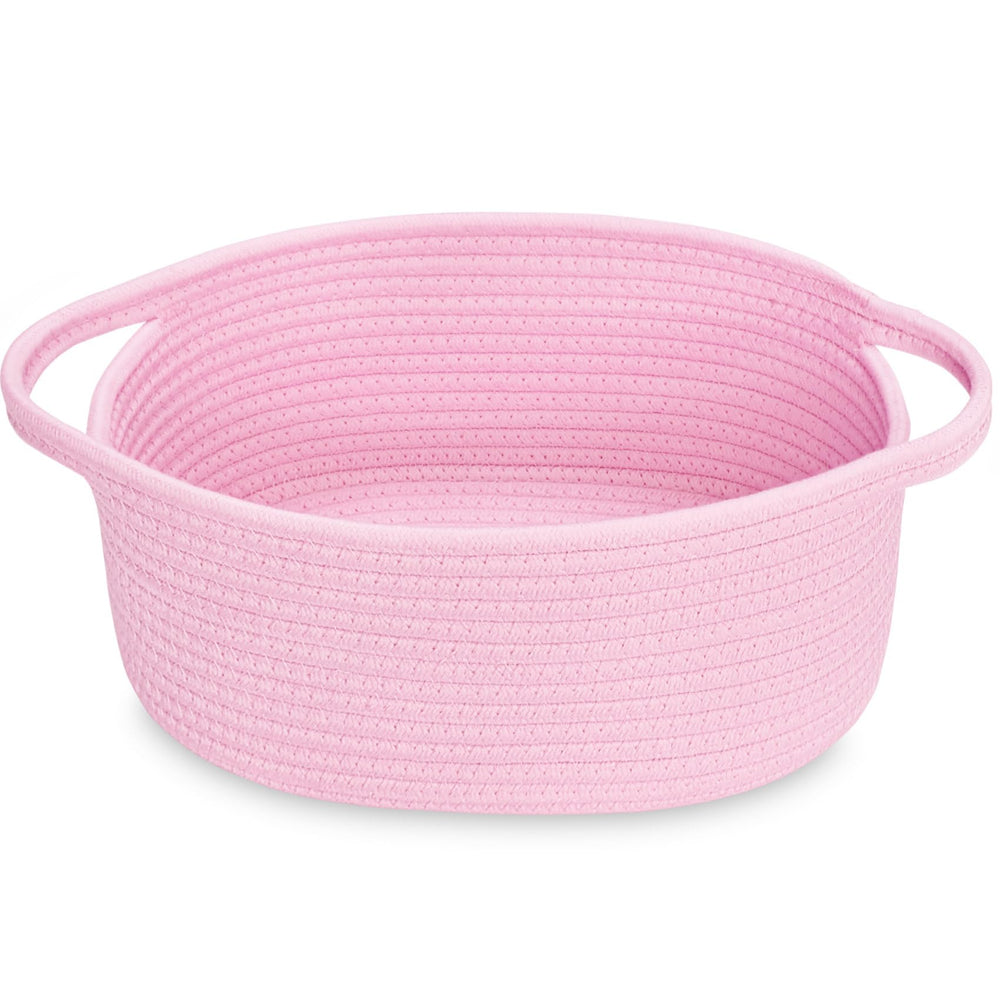 ABenkle Small Basket front view, compact storage on shelves for tidy spaces