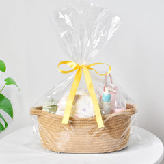 ABenkle small basket natural cotton rope weave highlighting chemical-free material