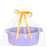 ABenkle small basket front view with gift bags for instant gift presentation.