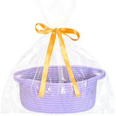 ABenkle small basket front view with gift bags for instant gift presentation.
