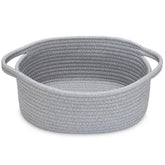 ABenkle small basket gray front view for tidy toys and easy-access organization.