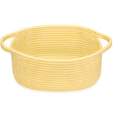 ABenkle small basket handles close-up weave shows durable rope craftsmanship for stylish storage.