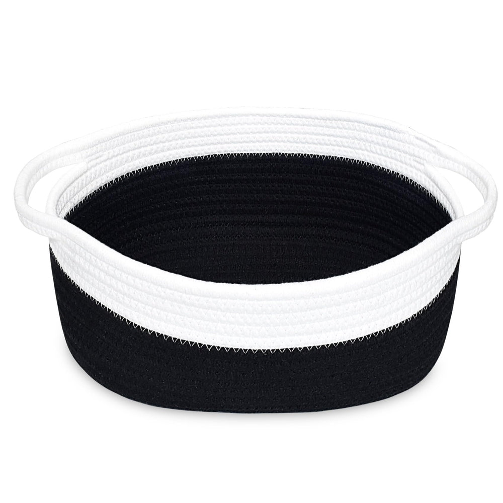 ABenkle Small Basket handles closeup highlights durable rope weave for tidy nursery storage.