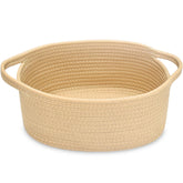 ABenkle small basket with handles on a shelf for stylish storage