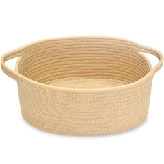 ABenkle small basket with handles on a shelf for stylish storage