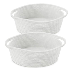 ABenkle small basket with handles front view for tidy toy storage