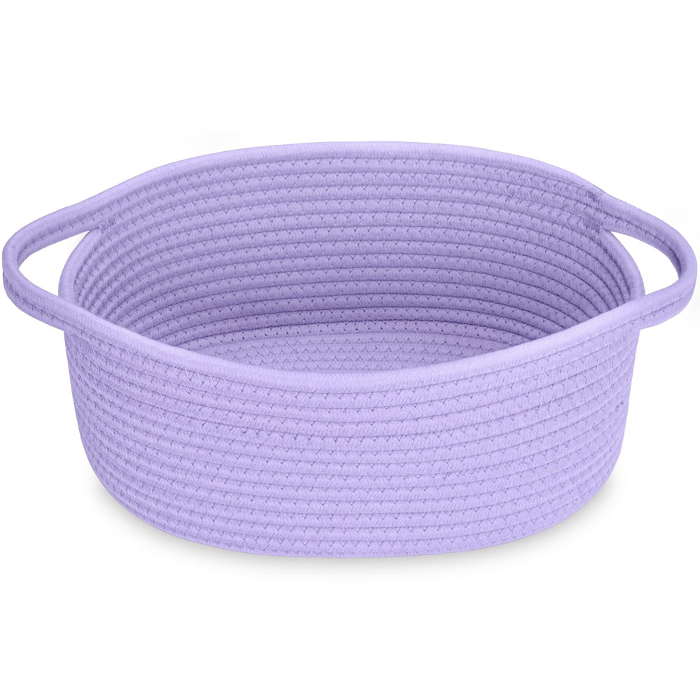 ABenkle small basket handles on shelf showcase sturdy rope weaving for stylish home organization.