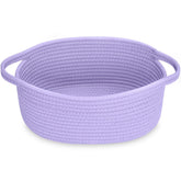 ABenkle small basket handles on shelf showcase sturdy rope weaving for stylish home organization.