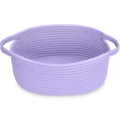 ABenkle small basket handles on shelf showcase sturdy rope weaving for stylish home organization.