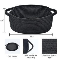ABenkle small basket with handles handle detail highlights durable rope weave and grip