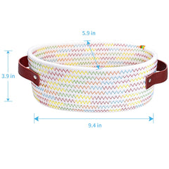 ABenkle small oval basket on a desk for organized storage