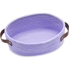 ABenkle small oval basket with handles, ideal for desk organization and easy carrying.