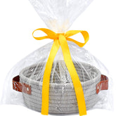 ABenkle small storage basket close-up showing natural cotton rope for tidy desk
