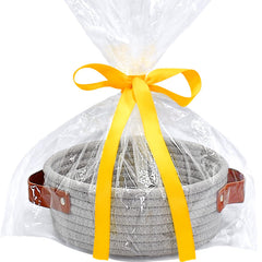 ABenkle small storage basket close-up showing natural cotton rope for tidy desk