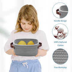 ABenkle small storage basket grey β side-angle view highlighting lightweight, portable design.