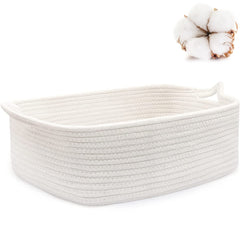 ABenkle small storage basket with handles on a shelf for tidy organization