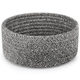 ABenkle small woven basket front view ideal for compact storage.