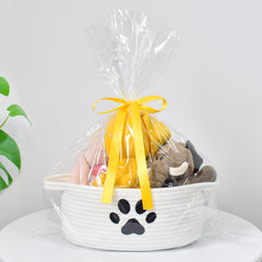 ABenkle paw basket in nursery decor adds Boho-chic organization.