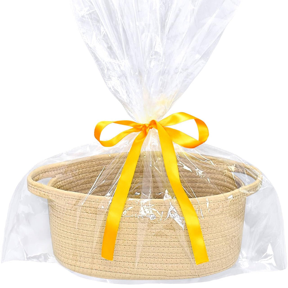 ABenkle small woven Easter basket with handle highlights portable size for Easter gifts and storage.