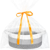 ABenkle small woven Easter basket with handle, portable storage for gifts.