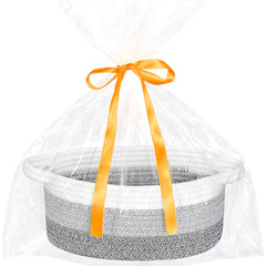 ABenkle small woven Easter basket with handle, portable storage for gifts.
