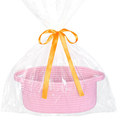 ABenkle small woven Easter basket with handle for easy carrying and gifting.