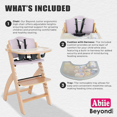 Abiie Beyond Junior chair water-resistant cushion simplifies cleanup after spills