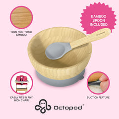 Abiie Octopod spoon paired with bowl supports precise portions.