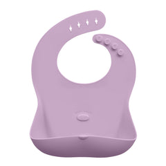 Abiie Ruby Wrapp bib with adjustable snap buttons for growing babies