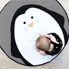 ABREEZE baby crawling mat penguin front view offers a soft surface for tummy time.