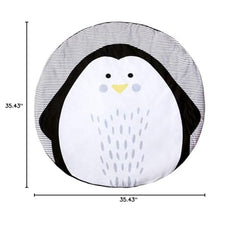 ABREEZE penguin mat side view shows a large 90 cm play area for babies.