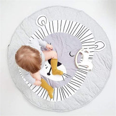 ABREEZE cartoon lion design play mat adds cheerful room decor.