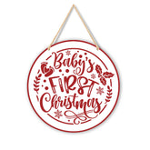 Absnfatu baby's first christmas wood hanging sign door wall brightens entryways keepsake