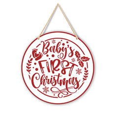 Absnfatu baby's first christmas wood hanging sign door wall brightens entryways keepsake