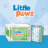 ABU Little Pawz diaper front view highlights plush padding and playful animal print.