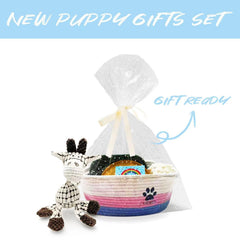 Acalgero Puppy Starter Kit Contents—essential items for daily care and play.