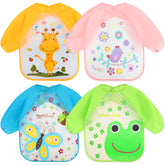 Accmor 4-pack long-sleeve bibs with waterproof protection for messy meals