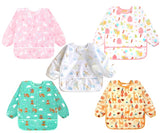 Accmor 5-pack long sleeve bibs with pack-open view and waterproof protection