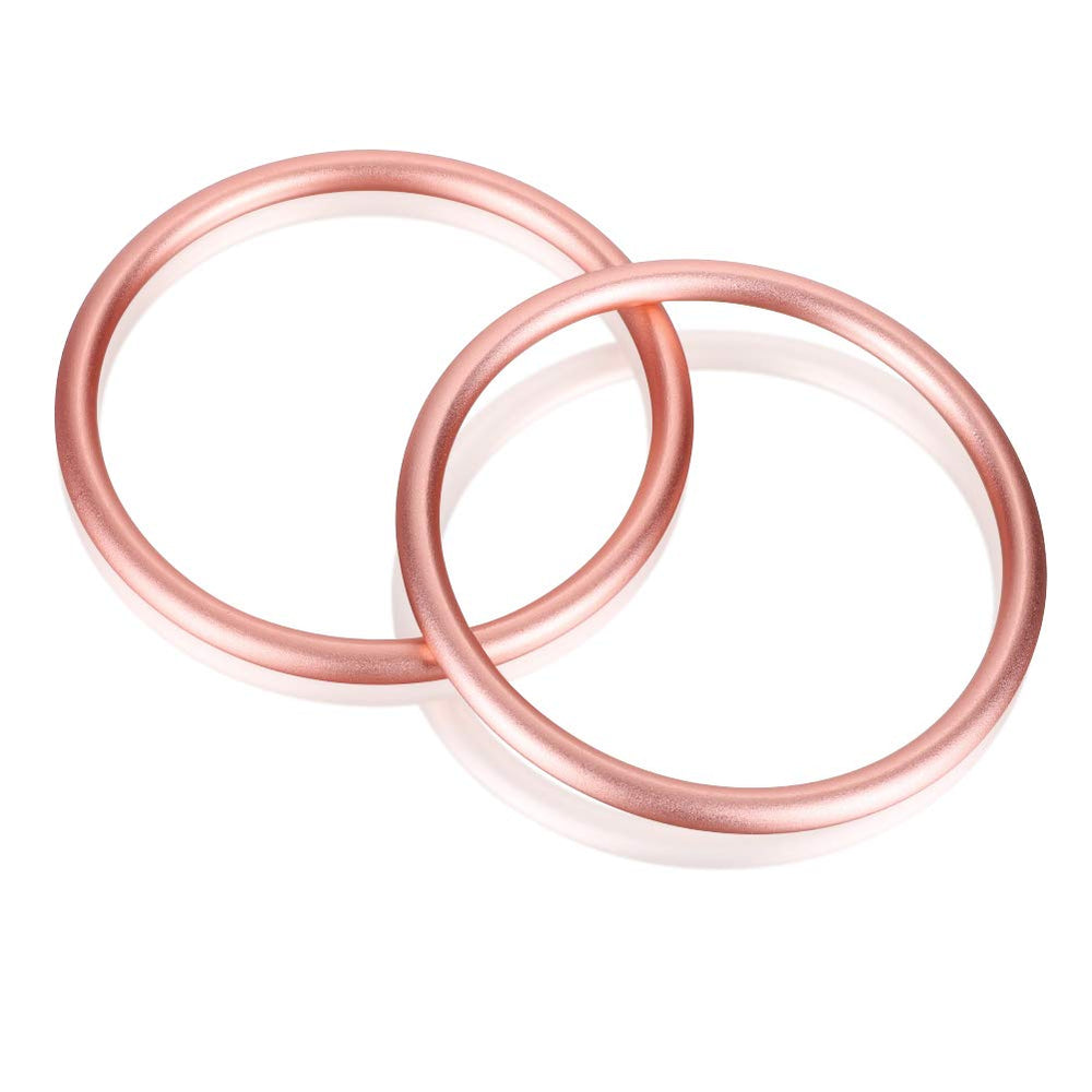 Accmor aluminium baby sling ring 3 inch rose gold close-up highlighting durable construction