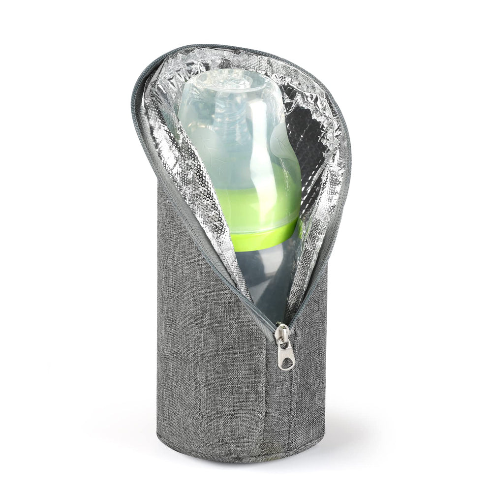 Accmor baby bottle cooler bag opened showing insulated interior for milk.