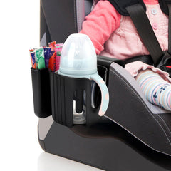 Accmor child cup holder side slot stores phone or snacks within reach.