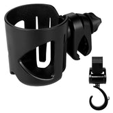 Accmor cup holder clip on stroller shows secure installation for on-the-go drinks.
