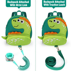 Accmor dinosaur-backpack-leash shows tethered protection at the zoo or airport.