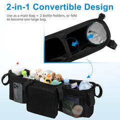 Six-compartment layout keeps diapers, wipes, bottles, and toys neatly arranged.