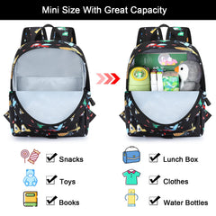 Accmor excavator-pattern backpack closeup highlights adjustable shoulder straps for comfort