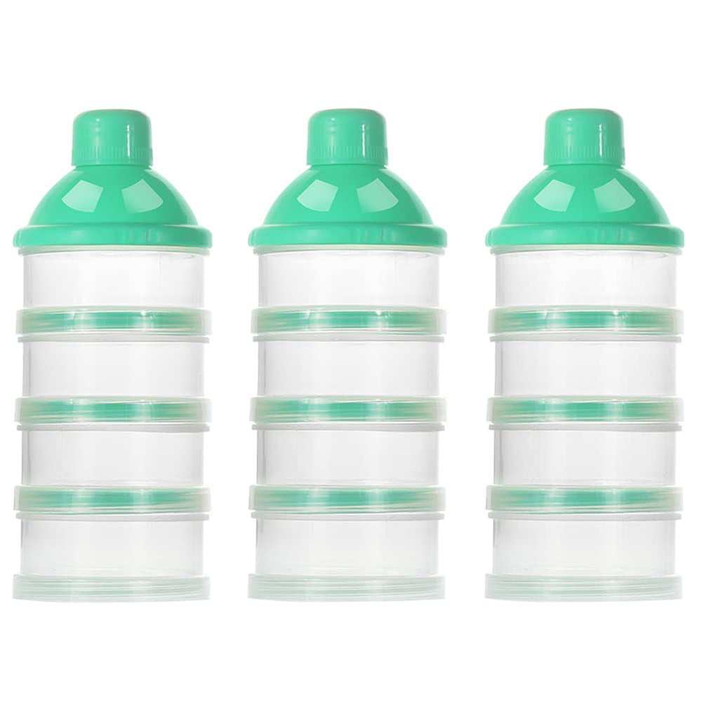 Accmor formula dispenser on the go with four compartments for travel-friendly portions.