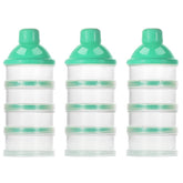 Accmor formula dispenser on the go with four compartments for travel-friendly portions.