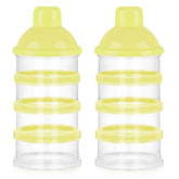 Accmor formula dispenser with four compartments for on-the-go pre-measured portions.