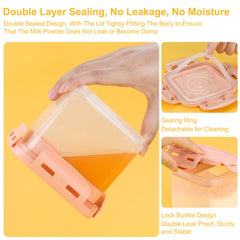 Accmor formula dispenser on the go stackable cap saving space in packing.